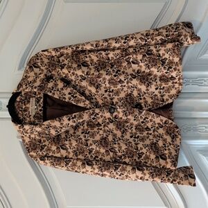 Free People Brown Floral Blazer